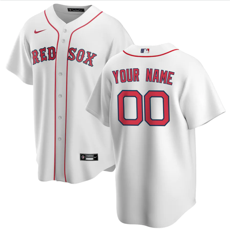Men's Boston Red Sox Active Player Custom white Base Stitched Jersey